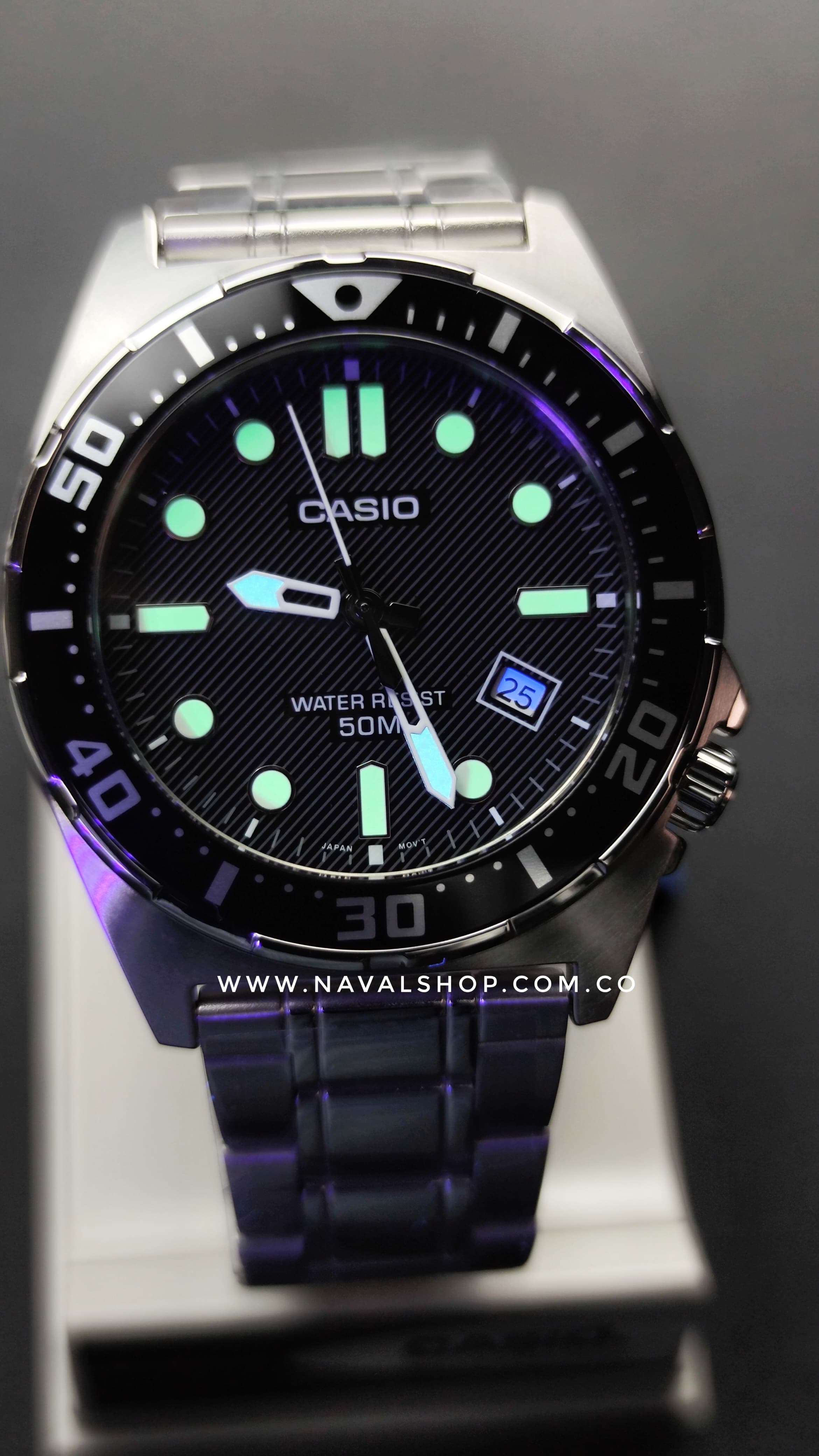 RELOJ CASIO MTD-135D-1AV LUMINOSO EN LA OSCURIDAD, FOTO REAL DEL PRODUCTO QUE RECIBES.